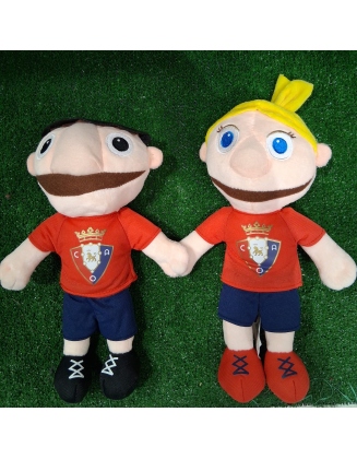 PACK PELUCHES ROJILLO Y ROJILLA 25 CM CLUB ATLETICO OSASUNA